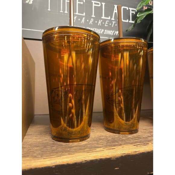 NWT Starbucks Pike Place First Store Bronze Metallic ‘Rachel Pig’ Grande - Picture 1 of 6